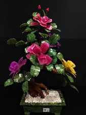 Hand Carved Jade Mixed Colors Flowers (99-2)