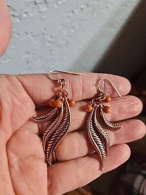 Pendientes Perforados Barse HSN STUDIO Coral Cobre "PROHIBIDO" y S Plata Racimo  Foto 1 de 4