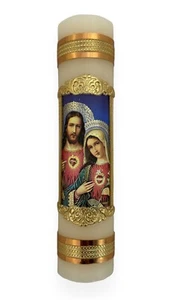 Twin Hearts Cirio Paschal Candle Easter Lent Pascual Easter 8"x2" Vela Corazones - Picture 1 of 1