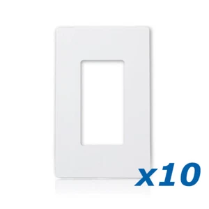 10 x Screwless Decorator Outlet Wall Plate GFCI Rocker Switch Cover 1 Gang - Picture 1 of 3