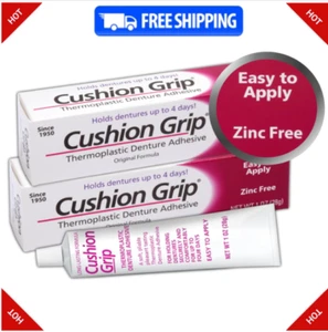 Cushion Grip Thermoplastic Denture Adhesive, 1 oz (Pack of 2) - Refit and Tighte - Picture 1 of 9