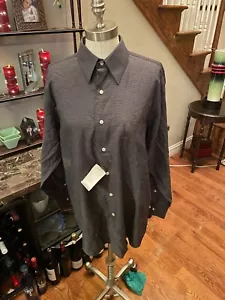 Camicia uomo Izod 16 grigio antracite vestibilità regolare abbottonata 32/33 classica. Misto cotone - Foto 1 di 8