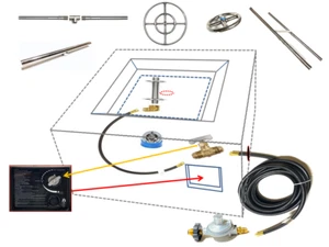 Universal Propane Fire Table Guts Replacement Kit & Lifetime Warranted Burner - Picture 1 of 14
