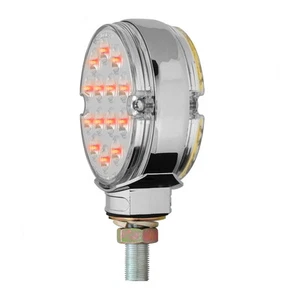 14 LED Double Face Light (3") Red /Amber w/ Clear Lenses SEMI TRUCK FENDER - Picture 1 of 5