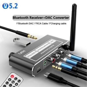Coaxial to R/L 3.5mm DAC Converter Audio Receiver Remote Control Bluetooth 5.2