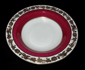 Wedgwood Porcelain WHITEHALL POWDER RUBY Red Wide Rimmed Soup Bowl, 8" - Picture 1 of 3
