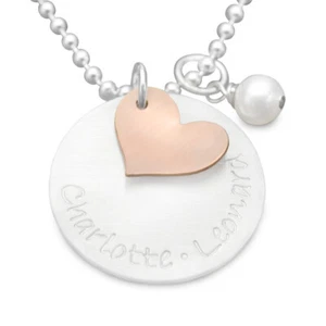 Familie Halskette personalisiert MY LOVED ONES Rosegold Secret 925 Silber Gravur - Bild 1 von 6