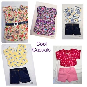 Cool Casual Woven T style outfits to fit 18" Dolls like American Girl - Picture 1 of 11