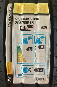 4 PNEUMATICI GOMME ESTIVE PIRELLI 205/60 R16 92V CINTURATO P7 BLUE - Picture 1 of 6