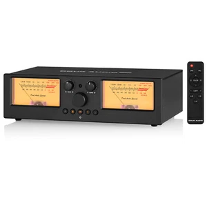 2-IN-2-OUT Amplifier / Speaker Selector Box with Dual Analog VU Meter Display - Picture 1 of 10