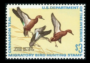 USA #RW38; 3 $ ENTENJAGD BRIEFMARKE, VZ/SUP-OG-MNH, PSE BEWERTET (95), SMQ 125 $ - Bild 1 von 3