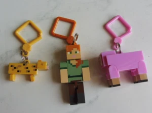 LOTTO 3 PORTACHIAVI MINECRAFT FIGURE BORSA ZAINO PORTACHIAVI - Foto 1 di 10