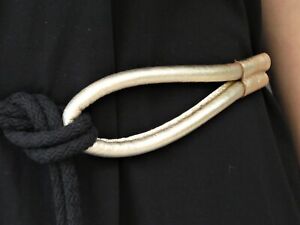 Handmade Black Belt rope with gold leather detail evening stylish belt trendy