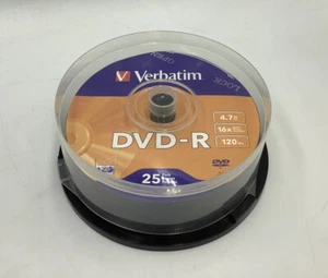 23 VERBATIM Blank DVD-R DVDR 16X 4.7GB Logo Branded Media Disc in Paper Sleeves - Picture 1 of 4