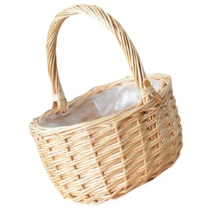 Easter Flower Basket for Fruits with Handle Storage Bride Lovers - Picture 1 of 12