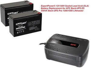12V 8AH Sealed Lead Acid (SLA) Battery Replacement for APC Back-UPS ES 550VA - Picture 1 of 9