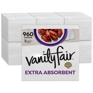 Vanity Fair Extra Absorbent White Paper Napkins 960 Count for Messy Meals - Picture 1 of 11