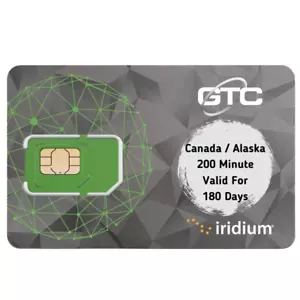 Iridium Satellite Phone PREPAID SIM - Canada & Alaska 200 Minutes / 180 days - Picture 1 of 4