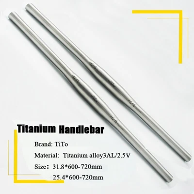 Manillar de bicicleta MTB 25,4/31,8 mm titanio bicicleta bicicleta barra plana 600-720 mm Foto 1 de 4