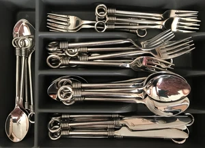 36 pc CUOMO Flatware Gibson Stainless China 18/8 Very Good Condition Disc 2003 - Picture 1 of 7