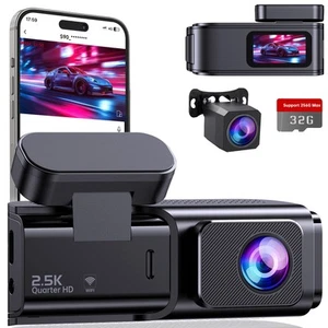 Dash Cam Front and Rear: 2.5K+1080P Dual Dash Camera for Cars, Car Camer with... - Picture 1 of 8