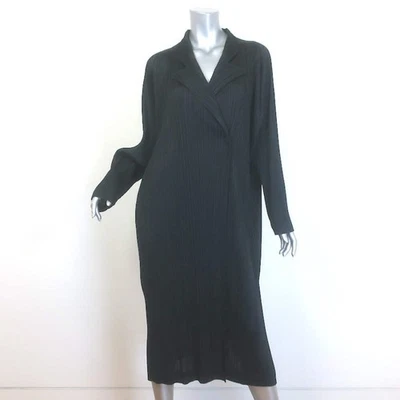 Pleats Please Issey Miyake Mannish Duster Coat Black Size 4 - Image 1 of 4
