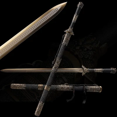 Chinese Kung Fu Double Edge Sword Tai Chi Jian Manganese Steel Blade Full Tang - Image 1 of 4