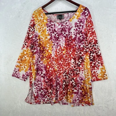 Vintage Slinky Brand Top Womens 1X Colorful Fairy Knit Tunic Shirt Y2K 90s Boho - Image 1 of 4