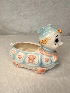 Vintage Luster Pastels Baby Turtle Duck Koi Floral Planter 50s NAPCOWARE Japan - Picture 1 of 22