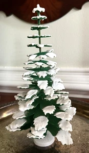 Vintage Dept 56 smerigliato innevato pino feltro inverno paese delle meraviglie villaggio di Natale 9" - Foto 1 di 6