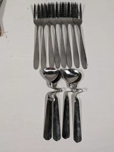 Lote 8 tenedores de espagueti y 4 cucharas de té de miel - Imagen 1 de 4