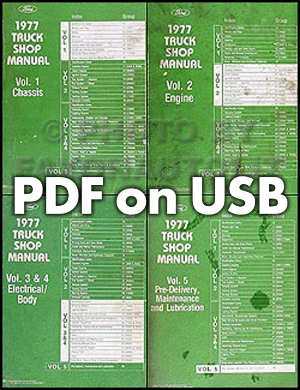 Ford Truck 1977 manual de taller en USB servicio de reparación camioneta Bronco furgoneta camiones grandes Foto 1 de 4