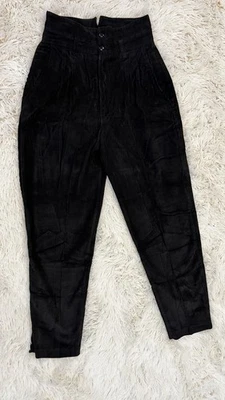 Pantalones de Pana Spettro Vintage Negros Plisados Cónicos Cintura Alta 28x28 Y2K 90’ Foto 1 de 4