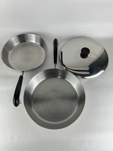 Revere Ware USA 9 und 10 Zoll Edelstahl Pfanne Bratpfanne mit Deckel Paul - Bild 1 von 9