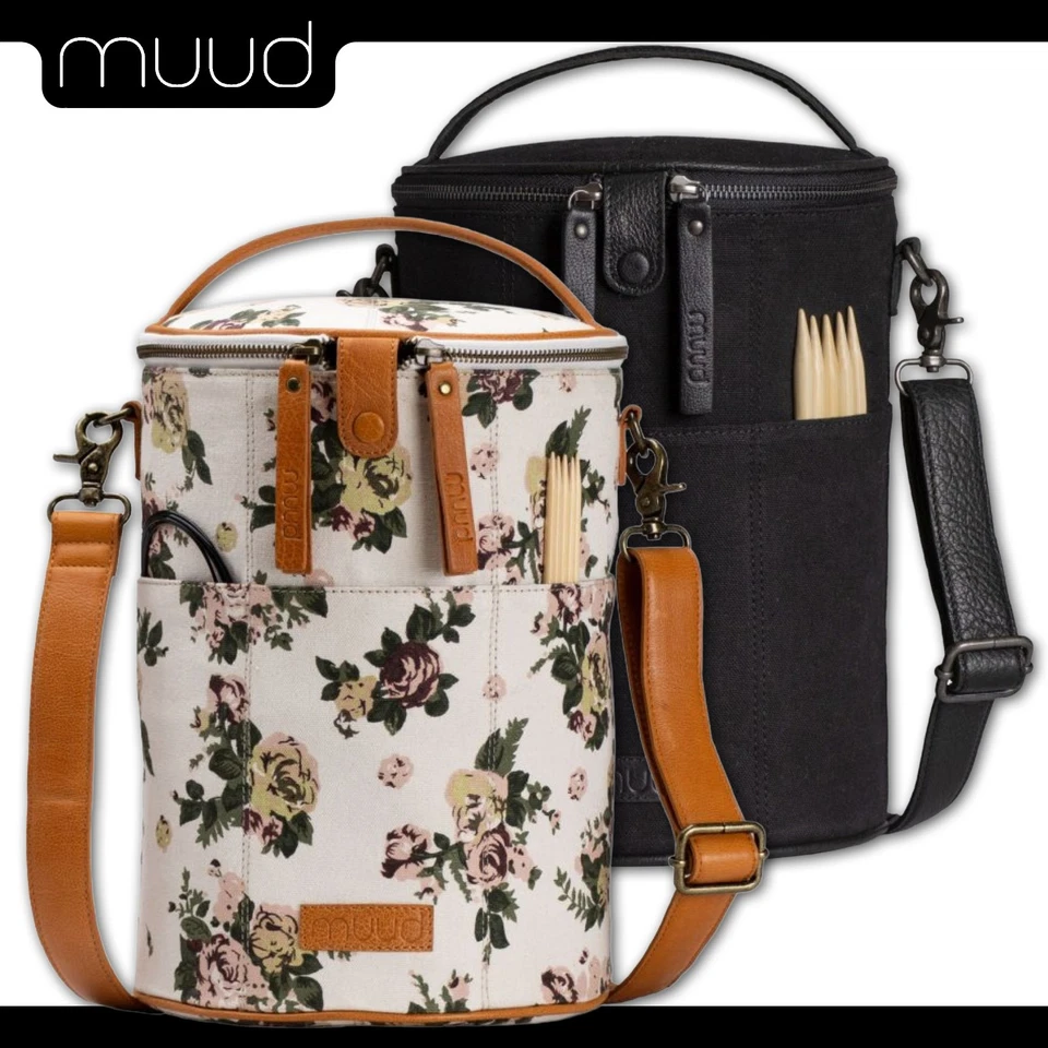 muud Canvas Saturn XL Schultertasche Aufbewahrung Stricken Zubehör 2 Farben