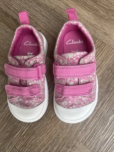 CLARKS CITY BRIGHTS toddler Girls Washable Canvas Shoes Pink Size 4.5 G - Picture 1 of 4