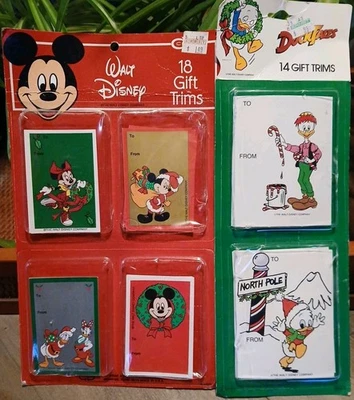 Etiquetas de presente de Natal vintage Disney - Mickey Minnie Donald Daisy Duck Tales 36 peças - Imagem 1 de 4