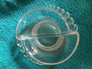 Vintage Duncan & Miller Geteilte Nuss/Relish Schale Schüssel TRÄNENMUSTER  - Bild 1 von 5