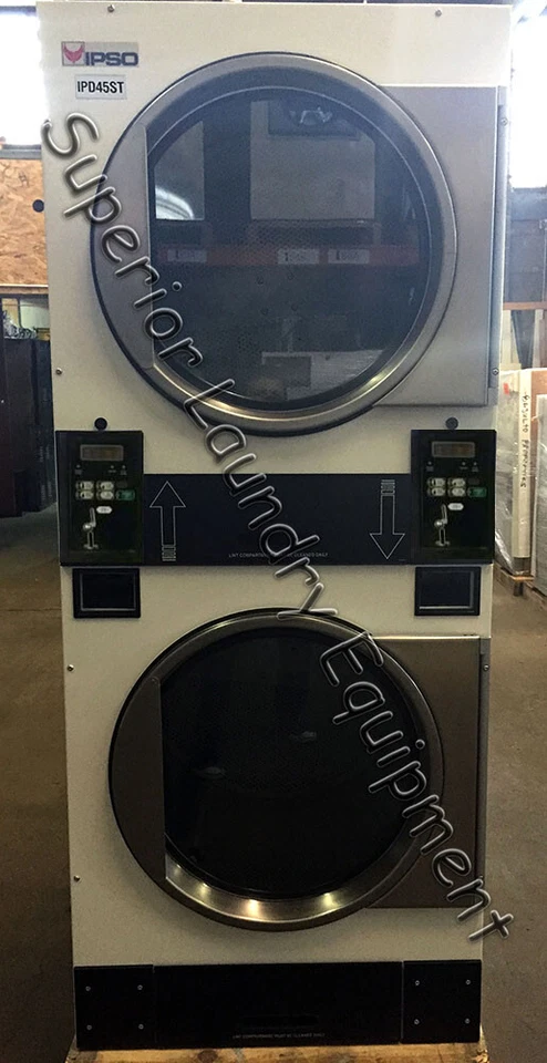 Secadora apilable IPSO IPD45ST / ITT45N3V, 45Lb, moneda, 220V, 1Ph, gas, reacondicionada Foto 1 de 1