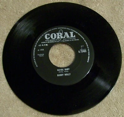 BUDDY HOLLY -  MAYBE BABY W/B THAT'S MY DESIRE - RARE - IMPORT - 7" (NM)  - Image 1 of 2