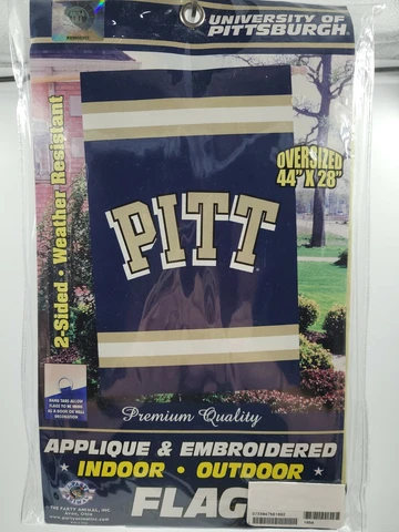 Pitt Panthers Embroidered Flag Indoor-Outdoor Oversized 44" x 38" New in Package Cover