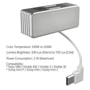 Wired Magnetic Fill Light For Feiyu Vimble 3/3SE/VB4/VB4SE Phone Stabilizer - Picture 1 of 11