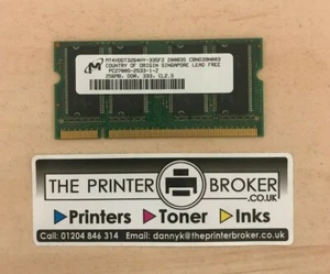 Micron 256MB DDR SODIMM 333MHz MT8VDDT3264HDG33C3 PC2700S25331A1 - Picture 1 of 1