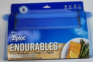 Ziploc Endurables Large Pouch Half Gallon 64 fl oz Reusable Silicone New 8.6x9 - Picture 1 of 8
