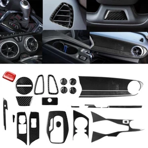 27Pcs For Chevrolet Camaro 2017-19 Carbon Fiber Full Set Interior Cover Sticker - Picture 1 of 11