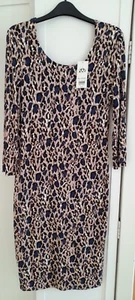 Miss Selfridge, New with tags. animal print, stretch jersey midi dress 14 - Picture 1 of 8