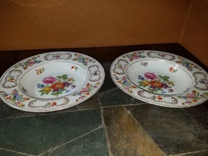 2 Noritake "Dresalda" Rim Soup Bowls 8 1/8" - Picture 1 of 7