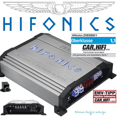Hifonics Zeus ZXE2000/1 1-Kanal 1000 Watt RMS Verstärker Auto Endstufe digital - Bild 1 von 2