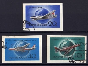 W0342 SOVIET UNION 1958 Airplanes - Tupolew and Iljuschin imperforated used - Picture 1 of 2