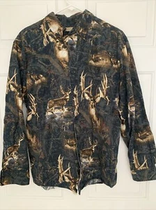 Legacy Falls outfitters men’s longsleeve size M DEER:camo collared shirt Nice! - Picture 1 of 6